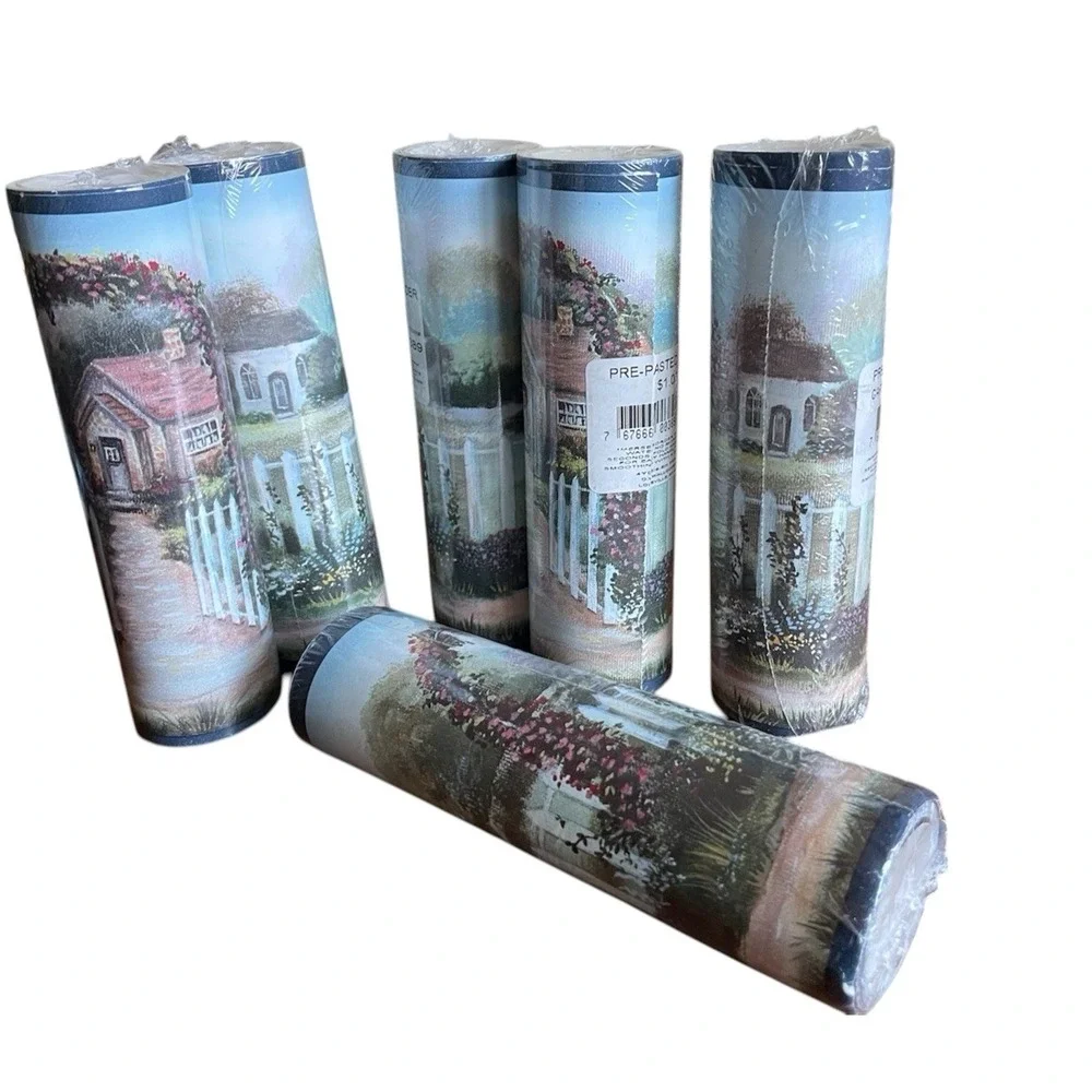 Country Garden Arbor Cottage Gazebo Pre-Pasted Wall Border 6 rolls 24 Yards